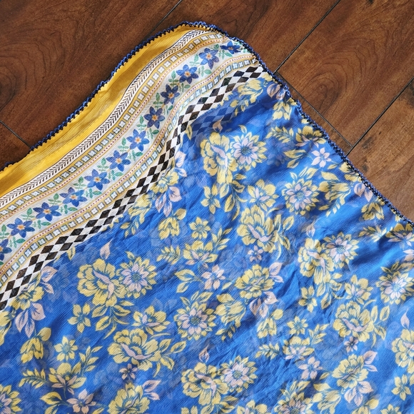 Printed Embroidered Top Kameez Dupatta Long Scarf 100% Cotton Causal Wear Dress - Picture 4 of 8